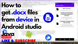 How to Retrieve All Docx Files from Device in Android Studio  Java [upl. by Tiedeman338]