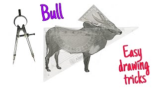 How to draw Bull  Kangeyam Bull Drawing  12th practical note drawing [upl. by Melone]