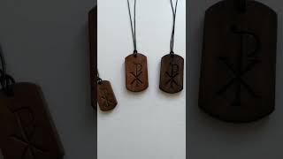 Chi Rho Necklace Wooden Handmade [upl. by Lauzon]