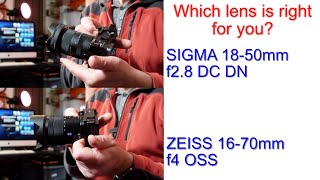 Sigma 1850mm f28 DC DN amp Zeiss 1670mm f4 OSS Lens Comparison [upl. by Enitnemelc]