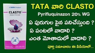 tata clasto insecticide  uses telugu  price  clasto tata insecticide  Pyrifluquinazon 20 WG [upl. by Olwen]