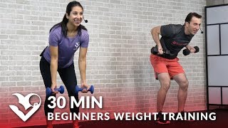 30 Minute Workout for Beginners Weight Training  Beginner Strength Workout Routine for Women amp Men [upl. by Mcloughlin]