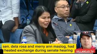 DELA ROSA and MERRY ANN MASLOG HAD HEATED EXCHANGE DURING SENATE HEARING [upl. by Girovard]