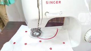 FLOWER STITCH FOOT demo with singer 8280 Embroidery designs Stitching ideas for beginners [upl. by Lainahtan303]