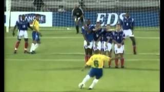 Roberto Carlos  The Banana Best Football Free Kick Goal Ever Scored Brazil vs France [upl. by Terraj]