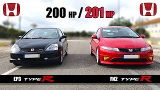 02 Civic Type R EP3 🆚 07 Civic Type R FN2 🏁 [upl. by Ahmed209]