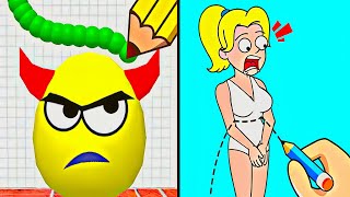 Draw To Smash Logic Puzzle vs Draw It Story Draw Puzzle  Hard Levels  Satisfying ASMR Gameplay [upl. by Scevour]