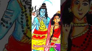 Sive parvati drawing  Sive Thakur and maa parvati drawing art drawing [upl. by Him]