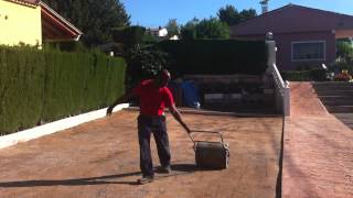 Compactacion de terreno en instalacion de cesped artificial [upl. by Medor]