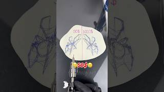 🕷️50 vs 1000 🕷️ realism spider version tattooasmr tattooviral tattooideas tattoo [upl. by Earlene683]