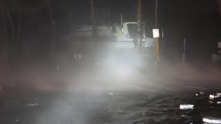 Hurricane MILTON Smashes into Venice Florida  Storm Surge Roaring in  Roofs Coming off 10092024 [upl. by Neelie]