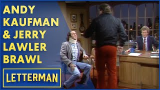 Jerry Lawler Slaps Andy Kaufman  Letterman [upl. by Arin492]