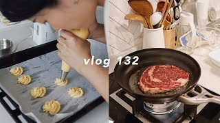 VLOG 132  挑战黄油曲奇🍪  三明治吐司  辣鸡面  牛排晚餐  新加坡日常 [upl. by Alfreda150]