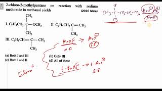 2chloro2methylpentane on reaction with sodium methoxide in methanol yields [upl. by Nothsa]