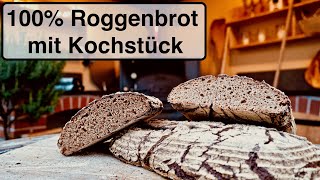 Roggen Sauerteigbrot mit Kochstück aus dem Holzbackofen Winter [upl. by Habas]