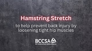 Hamstring Stretch – to help prevent back injury by loosening tight hip muscles [upl. by Ydaf]