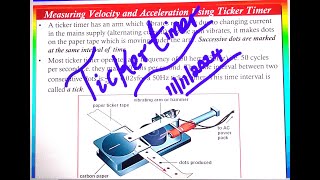 TICKER TIMER VELOCITY AND ACCELERATION [upl. by Nileuqaj172]