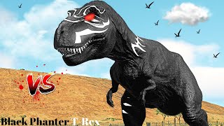 Black Panther Tyrannosaurus Rex Vs Spiderman Spinosaurus  Jurassic World Evolution Dinosaurs Fight [upl. by Pavlish]