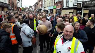 Atherstone Shrove Tuesday Ball Game 🤔 Everyone Is Joining In Young And Old 😎 Viewers Discretion [upl. by Yrovi685]