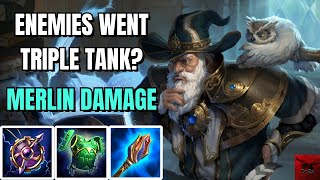 Why Is TRIPLE Tank Lowkey Oppressive  Merlin Damage Build  Smite Ranked Joust [upl. by Ailuy]