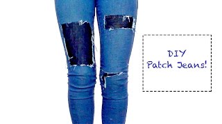 DIY Patched Denim Jeans [upl. by Blackstock]