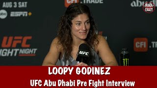 Loopy Godinez on Mackenizie Dern “Excited to get in there amp mix everything up”  UFC Abu Dhabi [upl. by Lennahs]