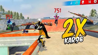 2x Kar98k Challenge😮 Op 1 Vs 4 Gameplay 🤯 Free Fire [upl. by Enialem]