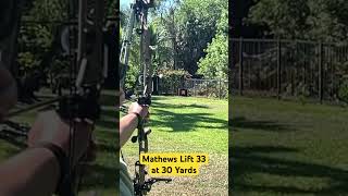 Mathews Lift 33 shot at 30 yards slow motion arrow flight mathewsarchery archery bowhunting [upl. by Ashil593]