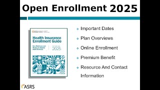 2025 ASRS Open Enrollment Presentation [upl. by Adlanor]