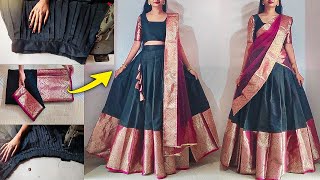 Perfect pleated lehenga skirt cutting stitching for beginners step by step  lehenga skirt stitching [upl. by Oloap604]