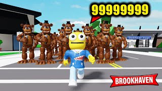 ODA TEAM JAUNE VS 9999999 FREDDY FAZBEAR FNAF 1  Roblox Brookhaven RP [upl. by Ahsoym]