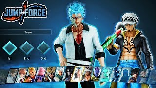 Jump Force  ALL NEW DLC Pack 4 Characters Moveset amp Ultimates Gameplay  Grimmjow amp Law Gameplay [upl. by Guilbert]