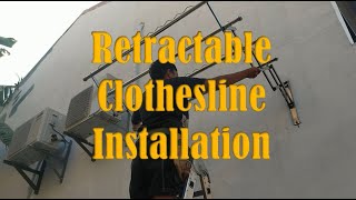 DIY Retractable Clothesline Installation [upl. by Amlas]