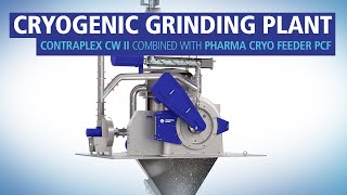 Cryogenic grinding system with pin mill Contraplex CW II and Pharma Cryognic Feeder PCF [upl. by Aissatan666]