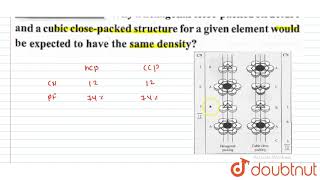 Why a hexagonal closepacked structure and a cubic closepacked structure for a given [upl. by Keryt95]