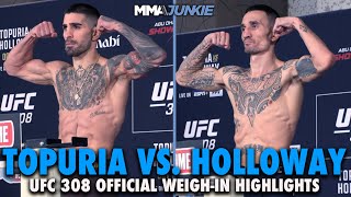 Ilia Topuria and Max Holloway Make Weight for UFC 308 Title Fight  Highlights [upl. by Armbrecht945]