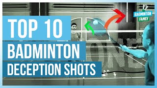 Top 10 BADMINTON DECEPTION TRICK SHOTS  Badminton Famly [upl. by Shaina182]