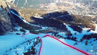 Il drone sulla Vertigine la pista di discesa libera maschile di Cortina 2021 [upl. by Dryden401]