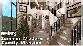 BLOXBURG Summer Modern Family Mansion Speedbuild interior  full tour Roblox House Build [upl. by Anelrihs661]