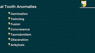 Oral Pathology  Tooth Anomalies fusion twinning concresenceanylosis TaurodontismAnkylosis [upl. by Elletsirhc]