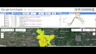 How to make LST amp NDVI time series chart for different land surfaces using Google Earth Engine [upl. by Browne292]