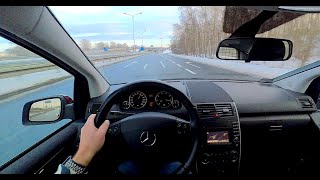 2010 MercedesBenz A160 W169 15 95 HP  Snow winter POV Test Drive sound and acceleration [upl. by Birck150]