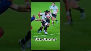 Louis BielleBiarrey try All Blacks vs France 24 [upl. by Anuhsal915]