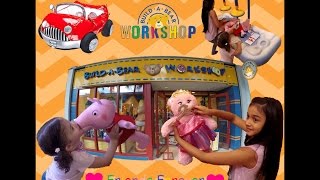 Build a bear Peppa Pig  Disney Princess Family fun at Build a bear workshop [upl. by Hofstetter]