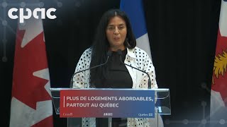 Les gouv du Canada et du Québec font une annonce en matière de logement à Montréal – 30 août 2024 [upl. by Fraase870]