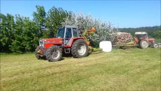 1 Schnitt 2016 Ballenwickeln mit Massey Ferguson 1014 und Wolagri FW 15 [upl. by Gregory]