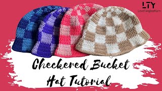 How To Crochet A Checkered Bucket Hat [upl. by Cod]