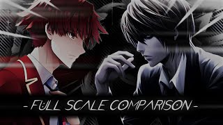 Ayanokoji vs Light Full Scale Comparison  Classroom of the elite vs Death Note [upl. by Andryc378]