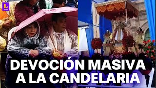 Inicia fiesta a la Virgen de la Candelaria en Puno Una multitud hace cola para recibir su bendición [upl. by Martie]