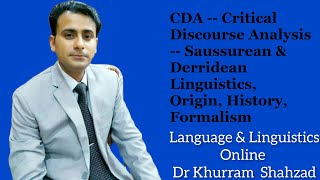 CDA  Critical Discourse Analysis  Saussurean amp Derridean Linguistics Origin History Formalism [upl. by Naillimxam]